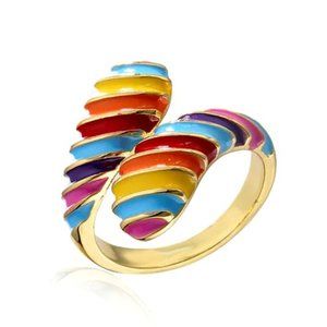 Multi color band with enamel coloring. OS